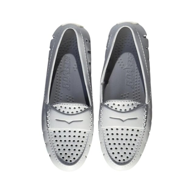 FLOAFERS Driver Women's Slip-On Loafers Light Gray Perforated Design Size 8 - Picture 10 of 10